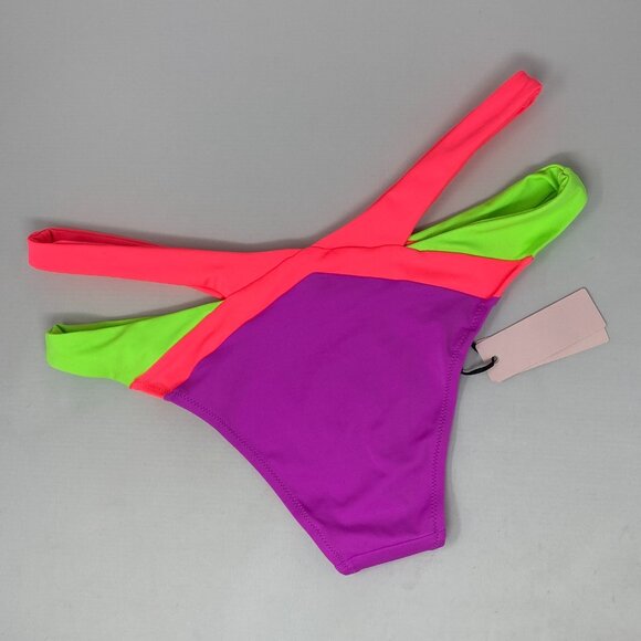 Agent Provocateur Mazzy Pink Green Purple Bikini Bottom AP4 Large NWT - Picture 6 of 8